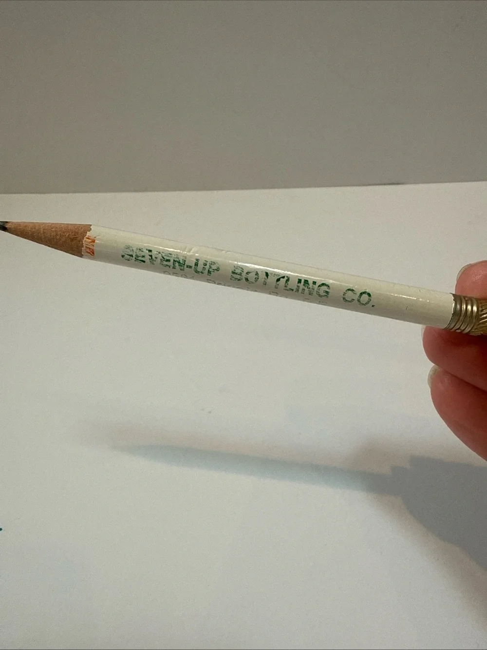 White Promotional Pencil for 7-up bottling Co Salem Oregon used